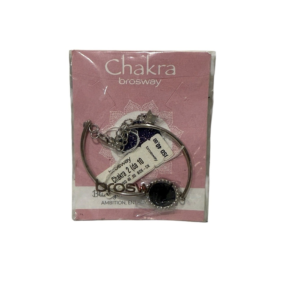 Brosway Chakra Silver Tone Blue Stone Bangle Bracelet Ambition Energy MSRP $40